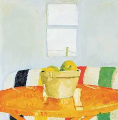 Robert F.M. McInnis, Untitled - Bay Blanket with Fruit, 1998, oil on canvas