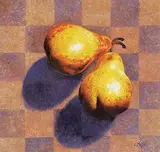 Catherine Moffat, Florentine Pears, watercolour on paper