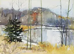 Yvette Morin, Untitled - Winter River, 1968, watercolour on paper