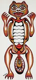 Daphne Odjig, Untitled - Beaver Spirit, colour silkscreen on paper