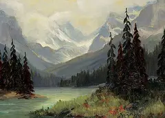 Kay Ratledge, Stormy Day - Whiteman's Pass, oil on canvas board