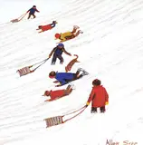 Allen Sapp, Untitled - Kiddies Having Fun Sliding, acrylic on canvas