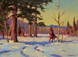 Theodoor Marie Schintz, Untitled - Winter Rider, oil on canvas