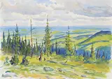 John Davenall Turner, Sketch from the Skyline Trail, Looking East, Porcupine Hills