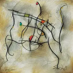 Eric Dennis Waugh, Amis DR#12, mixed media on paper