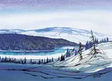 George Weber, Athabasca River, 1984, watercolour on paper