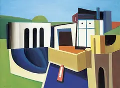 Andrew Wooldridge, Untitled - Abstract Architecture, oil on canvas