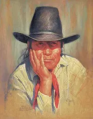 Vilem Zach, Alex Scalplock Blackfoot, pastel on paper