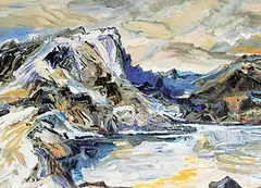David T. Alexander, Slim's Shore Leading to Glacier, 1994, oil on canvas