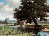 John William Beatty, Untitled - Afternoon on the River, oil on canvas
