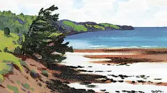Bruno Bobak, Low Tide, oil on canvas board