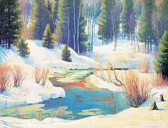 Frederick Henry Brigden, Untitled - Spring Thaw, 1948, oil on canvas