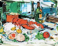 Serge Brunoni, Untitled - Decadent Delights Still Life, acrylic on paper