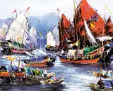 Tinyan Chan, Sailing Homeward, oil on canvas