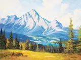Pyramid Mt. Jasper by Roland Gissing, oil on canvas, sold Apr 2022