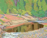 Illingworth Kerr, Chipewa [sic] River, Ontario, 1975, oil on linen