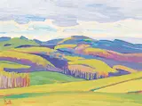 Illingworth Kerr, Spring Evening, 1975, oil on wood board