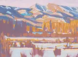 Illingworth Kerr, Saddleback Mountain, Come Thaw, 1984, oil on wood board
