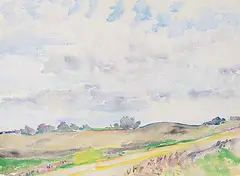 Dorothy Knowles, Untitled - Summer Fields, 1980, watercolour on paper