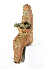 Luke Orton Lindoe, Untitled - Seated Woman, glazed ceramic and mixed media