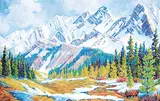 Jeanette McClelland, Mountain Majesty [McDougall Range], oil on canvas