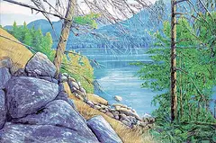 John Mckee, Untitled - Summertime on the Lake, acrylic on canvas