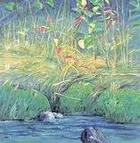 John Mckee, Untitled - Tangle on River's Edge, acrylic on wood board
