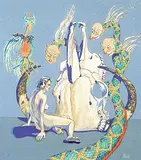 James McLaren Nicoll, Untitled - Diana and the Elders, mixed media on paper board