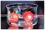Mary Frances West Pratt, Pomegranates in a Dark Room #65/75, 1997, colour wood block on paper