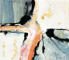 Edith Jean Richards, Untitled - Orange Abstraction, watercolour on paper