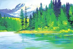 Keith Thomson, Mountain Lake, oil on canvas