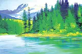 Keith Thomson, Mountain Lake, oil on canvas
