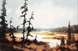 Karl E. Wood, March Wind - Tweedsmuir Prov. Park, oil on canvas