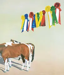 Maureen Enns, Line Up, 1984, acrylic on canvas