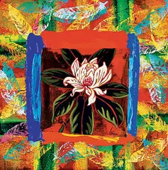 Grant Leier, Magnolia and Feather, 2005, acrylic on canvas