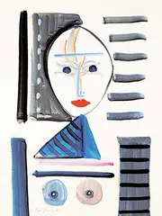 Rene Marcil, Untitled - Abstract Feminine, 1983, gouache on paper