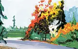 Leslie Donald Poole, Untitled - Autumn Colours, 1997, acrylic on paper