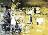 Jack Shadbolt, Untitled - Nuit Jaune, 1962, mixed media on paper