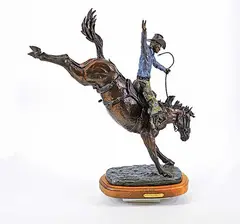 Clifton Roy Cheek, When Two Champs Meet #5/20, bronze sculpture