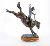 Clifton Roy Cheek, When Two Champs Meet #5/20, bronze sculpture