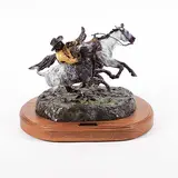Jay Contway, Steer Wrestler #19/24, 1992, bronze sculpture