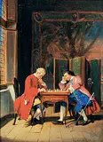 Jean Louis Ernest - After Meissonier, Checkmate, oil on wood panel