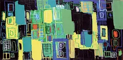 Tony Baker, Aquanaut, 2002, mixed media on wood board