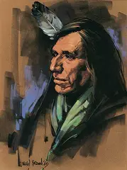 Harley W. Brown, Untitled - Profile with Feather, 1969, pastel on paper