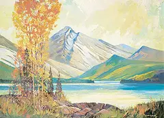 John L. Byrne, Untitled - Springtime in the Rockies, oil on wood board