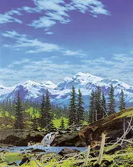 Robert Guest, Ravine in High Country, 1965, oil on canvas board