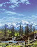 Robert Guest, Ravine in High Country, 1965, oil on canvas board