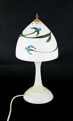Untitled - Blue Iris Lamp by Harlan House, glazed ceramic lamp, sold Apr 2022
