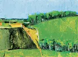 Steve Kiss, Nearing Olds, 1959, oil on wood board