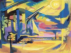 Bartley Robilliard Pragnell, Landscape, Fresno California, gouache on paper